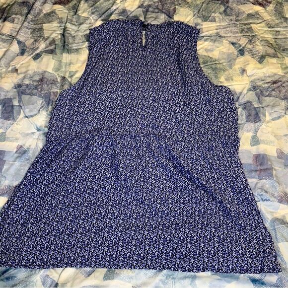 Rachel Zoe Blue Sleeveless Babydoll Crewneck Keyhole Back Blouse Top Size XL - Picture 5 of 5